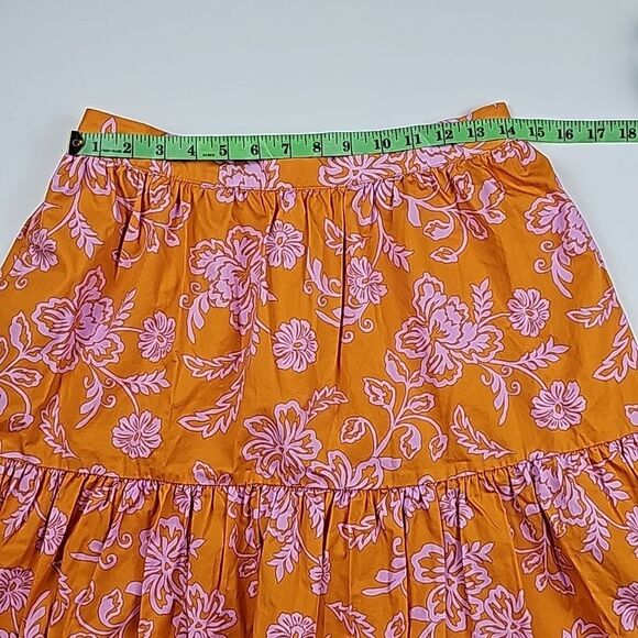 XiRENA‎ -1918 Women's Angeline Tiered Poplin Midi Skirt Orange NWOT Size Large - Picture 6 of 7